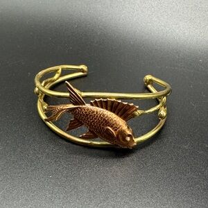 Brass and Copper Artesian Fish Cuff Bracelet